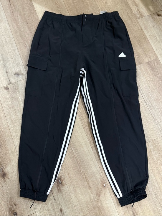 adidas Pants - adidas Black Track Joggers with White Side Stripes